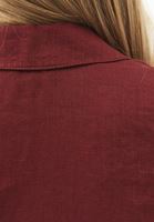 Bayan Bordo Keten Oversize Gömlek