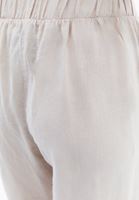 Bayan Bej Keten Wide-Leg Pantolon