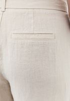 Bayan Bej Keten Wide-Leg Pantolon