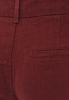 Bayan Bordo Keten Wide-Leg Pantolon