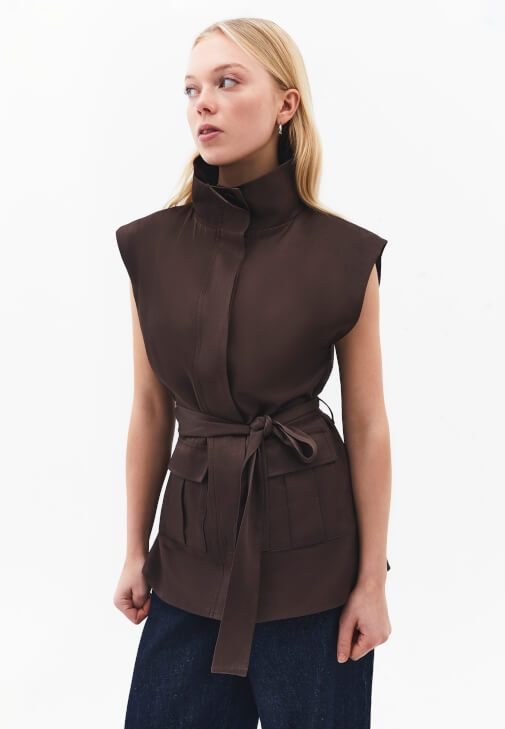 Keten Yelek ve Keten Culotte Pantolon Kombini