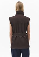 Bayan Kahverengi Keten Karışımlı Kargo Cepli Yelek