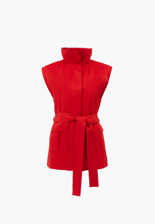 Keten Yelek ve Kick Flare Pantolon Kombini