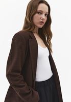 Bayan Kahverengi Keten Karışımlı Oversize Ceket
