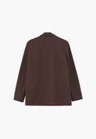 Bayan Kahverengi Keten Karışımlı Oversize Ceket