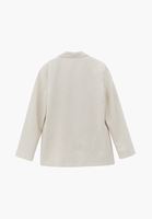 Bayan Bej Keten Karışımlı Oversize Ceket