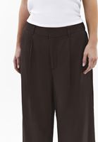 Bayan Kahverengi Keten Karışımlı Culotte Pantolon