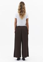 Bayan Kahverengi Keten Karışımlı Culotte Pantolon