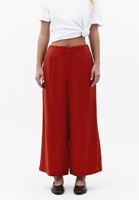 Bayan Kırmızı Keten Karışımlı Culotte Pantolon