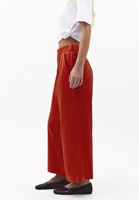 Bayan Kırmızı Keten Karışımlı Culotte Pantolon