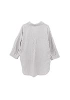 Bayan Lacivert Keten Karışımlı Oversize Gömlek