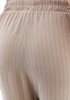 Bayan Bej Keten Karışımlı Baggy-Fit Pantolon