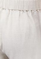 Bayan Bej Keten Karışımlı Wide-Leg Pantolon