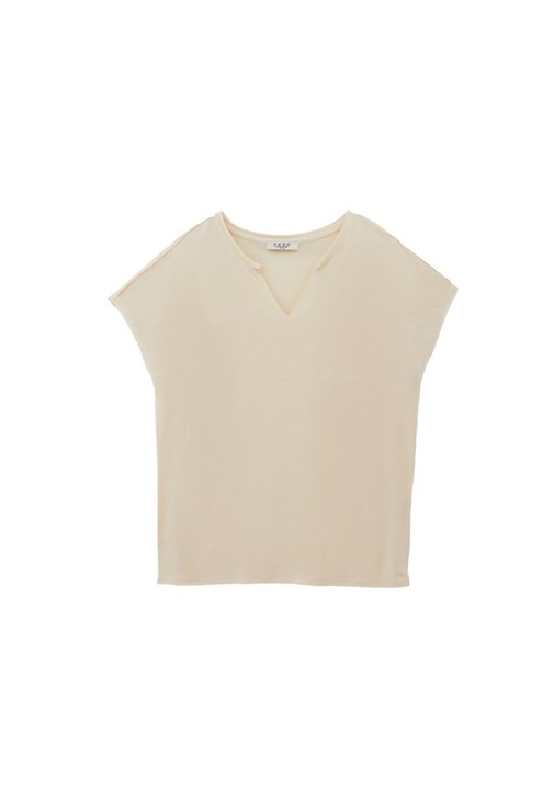 Keten Karışımlı Tişört ve Carrot-Fit Pantolon Kombini