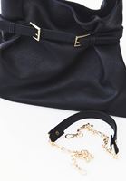 Bayan Siyah Büzgülü Kol Çantası