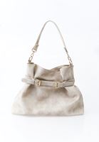 Bayan Krem Büzgülü Kol Çantası