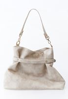 Bayan Krem Büzgülü Kol Çantası