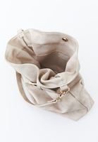 Bayan Krem Büzgülü Kol Çantası