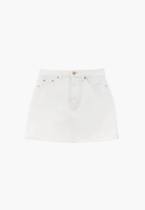 Mini Denim Etek ve Modal Atlet Kombini