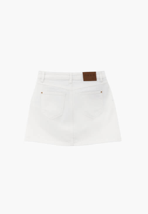 Mini Denim Etek ve Modal Atlet Kombini