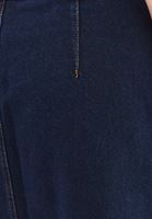 Bayan Mavi Yüksek Bel Yırtmaçlı Denim Etek