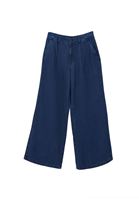 Bayan Mavi Orta Bel Wide-Leg Pantolon ( TENCEL™ )