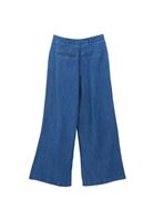 Bayan Mavi Orta Bel Wide-Leg Pantolon ( TENCEL™ )