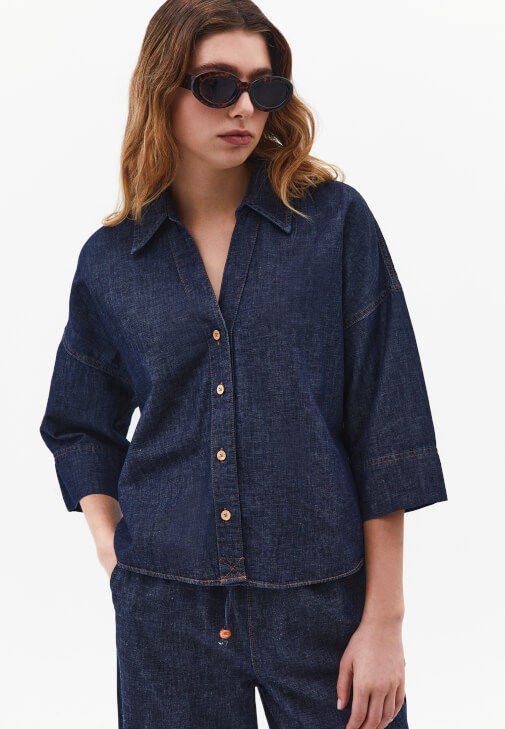 Keten Gömlek ve Keten Denim Pantolon Kombini
