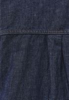 Bayan Lacivert Keten Karışımlı Oversize Gömlek