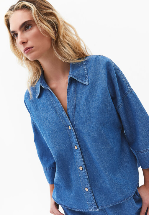 Keten Denim Gömlek ve Keten Gömlek Kombini