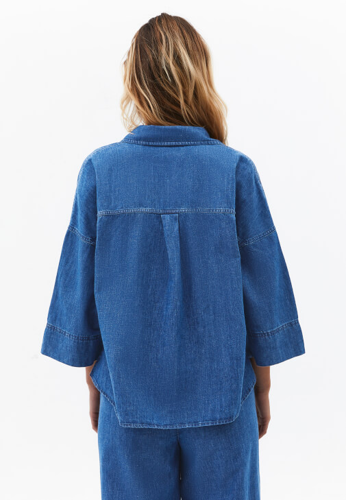 Keten Denim Gömlek ve Keten Gömlek Kombini