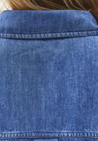 Bayan Mavi Keten Karışımlı Oversize Gömlek