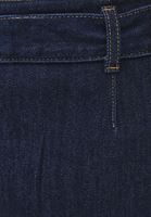 Bayan Lacivert Kemerli Denim Şort Etek