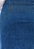 Bayan Mavi Yüksek Bel Denim Etek