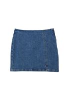 Bayan Mavi Yüksek Bel Denim Etek