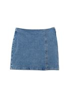 Bayan Mavi Yüksek Bel Denim Etek