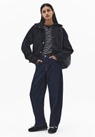 Bayan Siyah Oversize Bomber Ceket