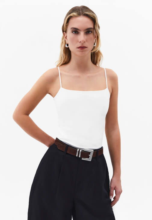 Krem Modal Askılı Atlet