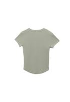 Bayan Yeşil Modal Düğme Detaylı Tişört