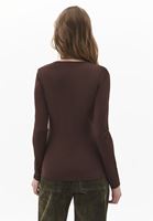 Bayan Kahverengi Modal Kare Yaka Tişört