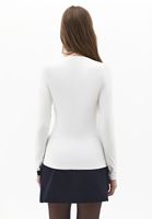 Bayan Krem Modal Kare Yaka Tişört