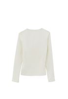 Bayan Krem Modal Kare Yaka Tişört