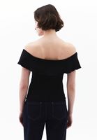 Bayan Siyah Modal Burgu Detaylı Bluz