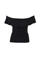 Bayan Siyah Modal Burgu Detaylı Bluz