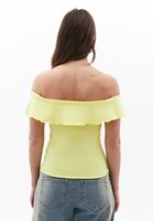 Bayan Sarı Modal Burgu Detaylı Bluz