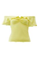 Bayan Sarı Modal Burgu Detaylı Bluz