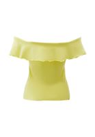 Bayan Sarı Modal Burgu Detaylı Bluz