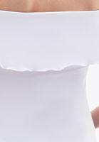 Bayan Beyaz Modal Burgu Detaylı Bluz