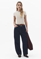 Bayan Bej Modal Sıfır Yaka Tişört