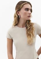 Bayan Bej Modal Sıfır Yaka Tişört